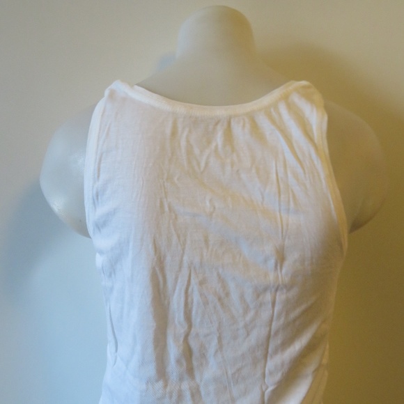 WOMENS PABLO WHITE/BLACK FEATHER PRINT TANK TOP S* - Picture 6 of 8